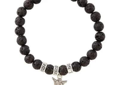 Saint Michael Lava Bead Bracelet