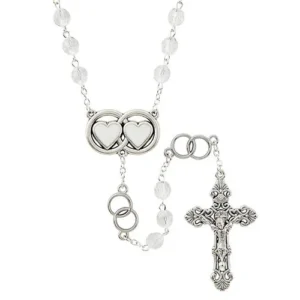 Wedding Rosary; Clear 8mm