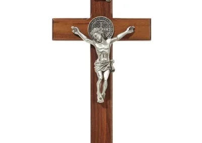 8" Saint Benedict Crucifix Ant Sil