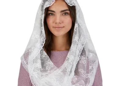 White Lace Infinity Chapel Veil