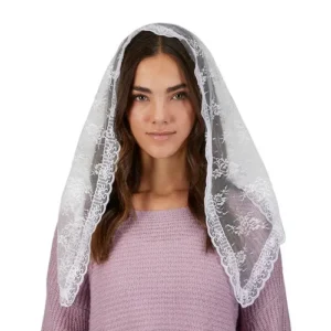 White Lace Trad Chapel Veil