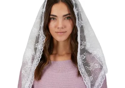White Lace Trad Chapel Veil