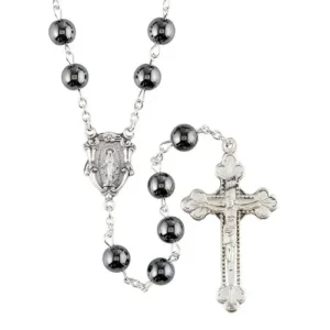 Men's Rosary; Grey 8MM