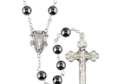 Men's Rosary; Grey 8MM