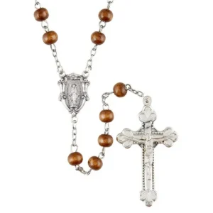 Men's Rosary; Brown 6MM