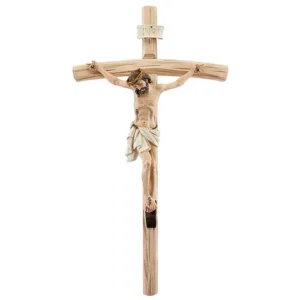 12" Wood Crucifix/Resin Corpus