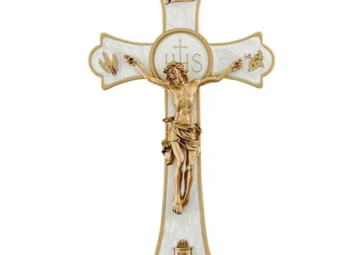 8" Holy Mass Non Dev Crucifix White