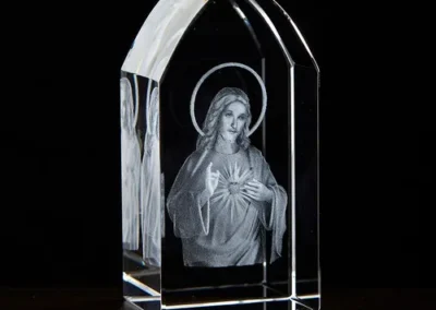 Sacred Heart Etched Glass