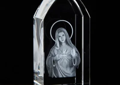 Immaculate Heart Etched Glass