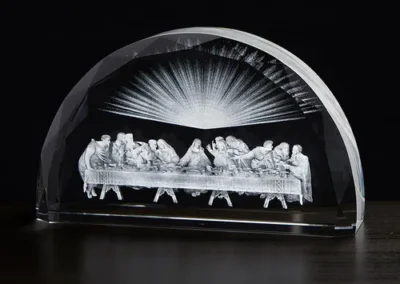 Last Supper Scene Etched Glass
