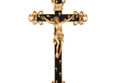 10" Crucifix Black/Gold Finish