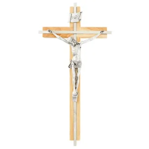 10" Crucifix W Silver Inlay