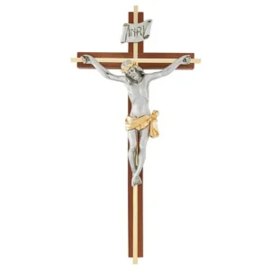 Crucifix:12" Walnut Two Tone