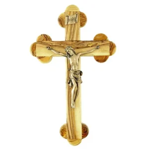 Budded Olive Wood Crucifix  - Gp