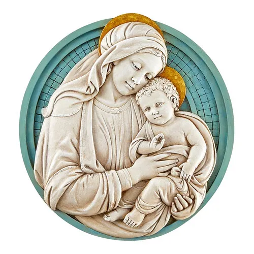 Madonna And Child Garden Plaque – Catholic Home &... Madonna And Child Garden Plaque