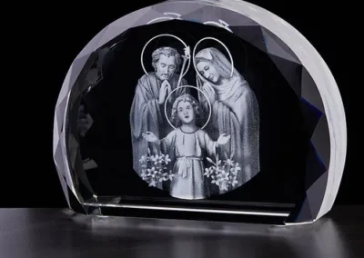 Large Holy Family Etched Glass