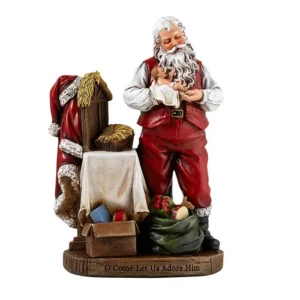 8" Adoring Santa Figurine