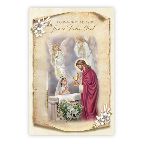 Girl Communion Prayer Card set of 12 – Stationary Girl Communion Prayer Card set of 12