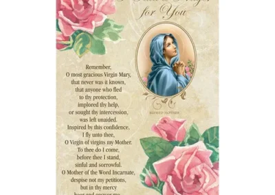 Memorare Prayer Card set of 12