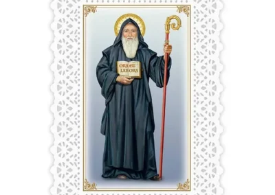 Laminated Holy Card Saint Benedict/Pry set of 25