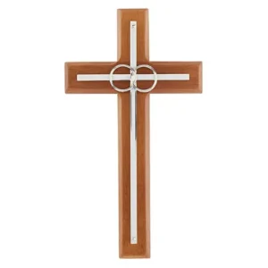 Overlay Wedding Cross Silver Rings