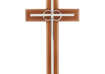 Overlay Wedding Cross Silver Rings