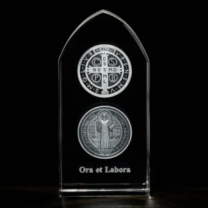 Saint Benedict Etched Glass Std