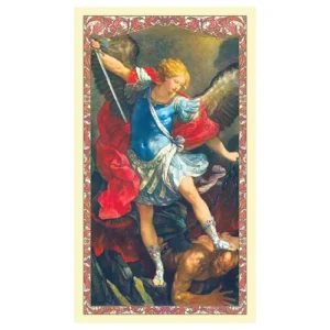 Spanish Laminated Holy Card 25p Saint Michael
