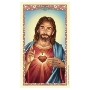 Spanish Laminated Holy Card 25p Sacred Heart