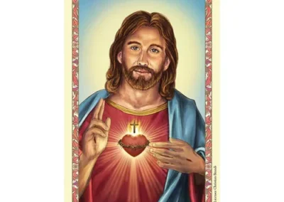 Spanish Laminated Holy Card 25p Sacred Heart