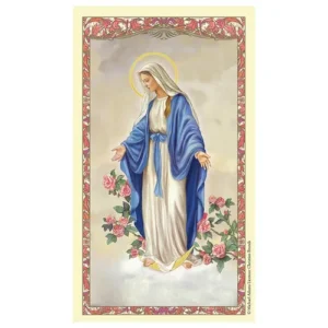Spanish Laminated Holy Card 25p Our Lady of Grace/St B