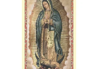 Spanish Laminated Holy Card 25p Our Lady Of Guad