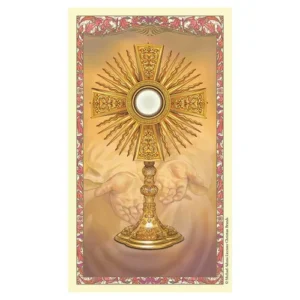 Spanish Laminated Holy Card 25p Eucharist Ador