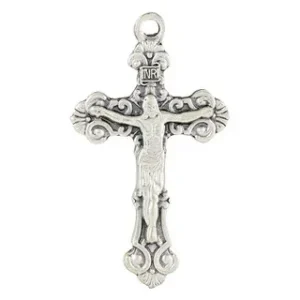 Silver Oxidized 1-1/4" Heritage Ornate Crucifix/18