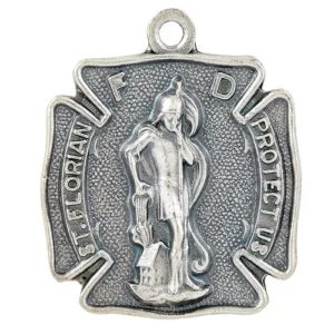 Silver Oxidized 1" Heritage Saint Florian-24"