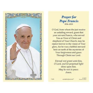 Laminated Holy Card 25p Pope Francis Mem