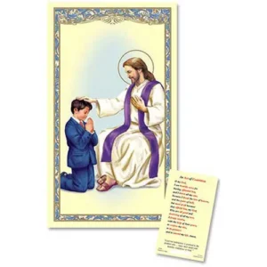 Laminated Holy Card: Christ With Boy 25pc