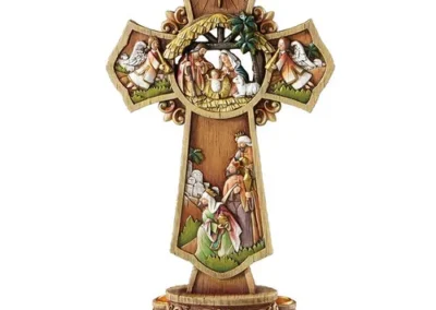 13.25" Nativity Crosss Adv Wreath