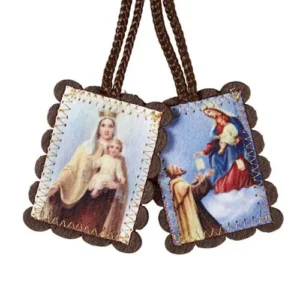 Brown Wool Scapular Lg 12 Pc