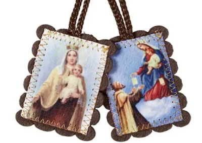 Brown Wool Scapular Lg 12 Pc