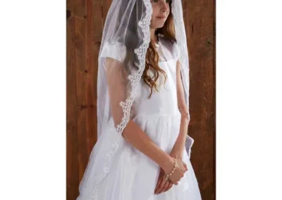 First Communion Lace Veil 45"L