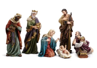 23.5" Nativity Painted 7 Pc Saint