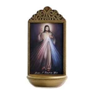 Ms 6" Divine Mercy  Holy Water Font