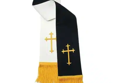 Oxford Reversible Pulpit Stole - Cross - Black/White