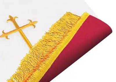 Reversible Fleur-de-Lis Cross Communion Table Runner - Red/White