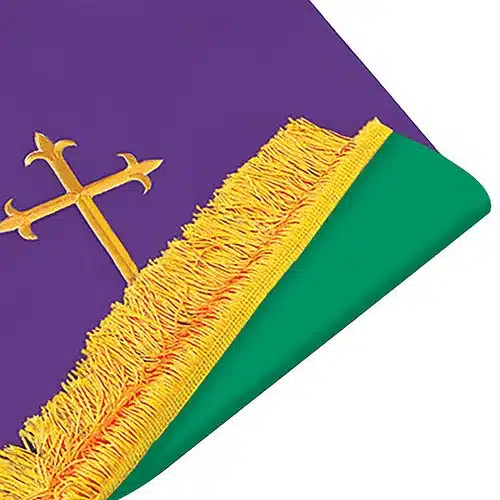Reversible Fleur-de-Lis Cross Pulpit Scarf – Hunter... Reversible Fleur-de-Lis Cross Pulpit Scarf - Hunter Green/Purple