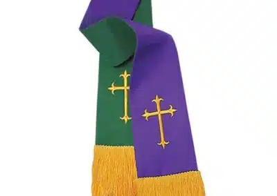 Oxford Reversible Pulpit Stole - Cross - Purple/Hunter