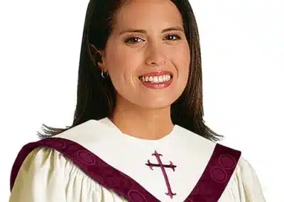 Canterbury Reversible Choir Stole - Linen with Maroon Accent