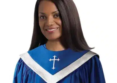 Canterbury Reversible Choir Stole - Sapphire with White Accent