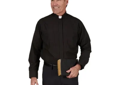 100% Cotton Tab Collar Shirt - Long Sleeve